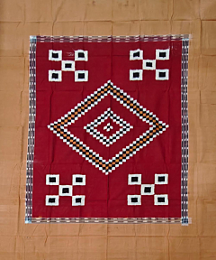 Multicolour Sambalpuri Handwoven Cotton Single Bed Sheet SMCBED2140