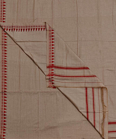 Beige Sambalpuri Handwoven Cotton Dhoti Gamuchha SFSJOD2142