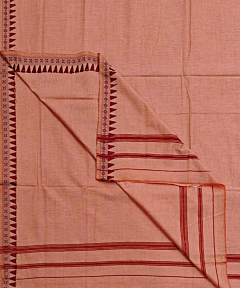 Orange Sambalpuri Handwoven Cotton Dhoti Gamuchha SFSJOD2143