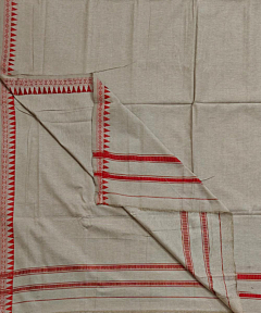Peach Taffy Sambalpuri Handwoven Cotton Dhoti Gamuchha SFSJOD2145