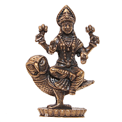 Mini Brass Lakshmi Idol for Home Temple, Pooja & Gift BH12443