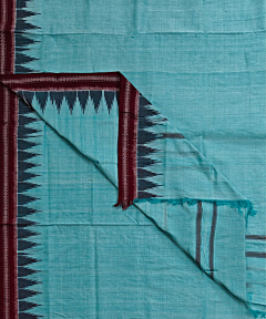 Green Sambalpuri Handwoven Cotton Dhoti Gamuchha SFSJOD2155