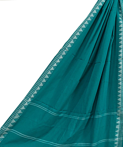 Green Sambalpuri Handwoven Single Ikat Cotton Dupatta SFCDUP2189