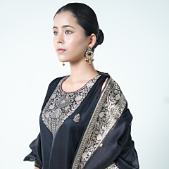 Rudraksh Banarasi Suit in Black