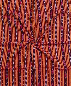 250cm Orange Sambalpuri Handwoven Single Ikat Shirting Materials SFCSHI2282
