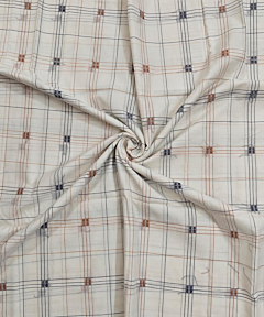 250cm White Sambalpuri Handwoven Single Ikat Shirting Materials SFCSHI2302