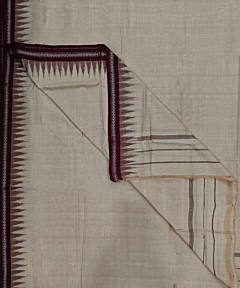 Beige Sambalpuri Handwoven Cotton Joda SFCJOD2375