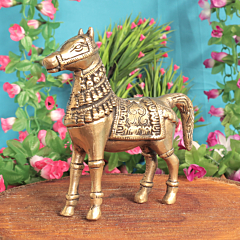 Brass Horse Statue for Home Decor & Vastu Decorative Brass Horse Idol BH11876