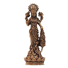 Mini Brass Lakshmi Idol for Home Temple, Pooja & Gift BH12445