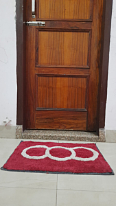 Bathroom Mats RED - set of 2 pcs 40x60cm - Soft Feel Washable Quality
