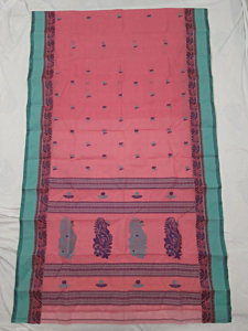 Exclusive Bengal Handloom Cotton Saree | Pink | 5.5 meters