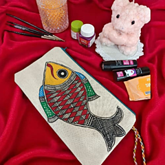 Fish Madhubani Painting Zip Pouch