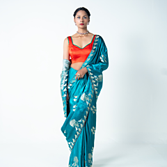 Chidiya Green Banarasi Saree for Women