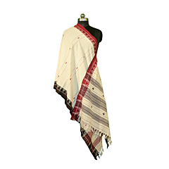 Authentic Kotpad Handloom Cotton Dupatta | Natural Aal Dyed Tribal Weave | Pure Cotton Dupatta with Traditional Motifs | Handwoven by Koraput Artisans 