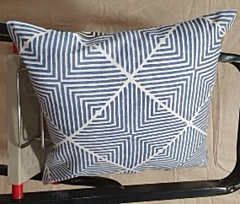 Hand Block printed Cushion covers 16x16 inches set of 2 Herringbone Fabric by The Artisans of Karushilpam 