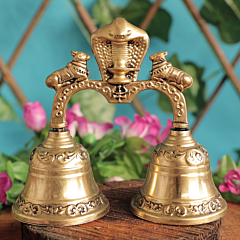 Brass Pooja Bell | Heavy Brass Ghanti for Temple, Aarti & Home Mandir BH11865