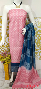 Katan Salab Discharge Print Unstitched Suit Set - Top, Bottom & Dupatta | Heavy Quality