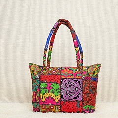 Colorful Embroidered Bag | Daily Use Medium Tote