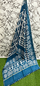 Kota Staple Batik Print Saree with Golden Zari Border & Blouse - Lightweight & Elegant