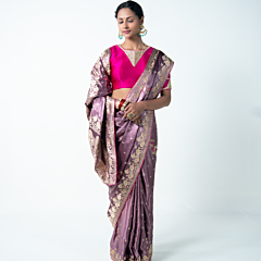 Faalsa Purple Banarasi Saree for Women