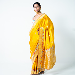 Devshree  Yellow Banarasi Saree for Women