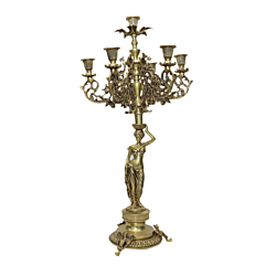 Brass Lady Candle Stand | Large Decorative Brass Statue Candle Holder for Home Decor, BH11853