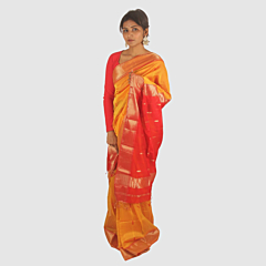 Sunlit Elegance Maheshwari Handloom Saree Golden Yellow