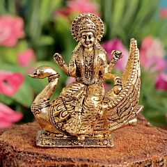 Goddess Brahmani Maa Brass Murti for Home Temple, Puja & Spiritual Decor BH11944