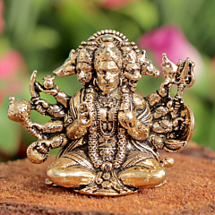 Brass Panchmukhi Hanuman Idol Five Face Hanuman Murti for Pooja BH12026