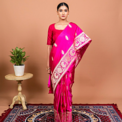 Mayur Border Handwoven Banaras Saree