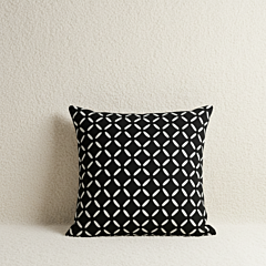 Black Applique Cutwork Cushion Cover