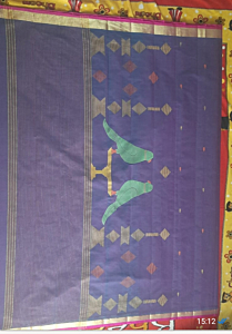 Handloom Venkatagiri Jamdani Pure Cotton Saree | Purple