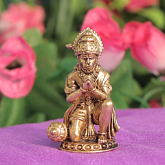Brass Hanuman Idol for Pooja & Home Temple Mini Hanuman Ji Brass Murti BH11051