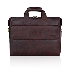 Genuine Leather Laptop Bag With Adjustable Shoulder Straps 