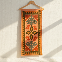 Orange Embroidered Table Runner | Decorative Dining Linen