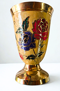Handpainted Brass Glass