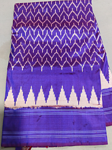Twill ikkat silk saree with blouse 
