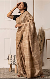 TASAR GHICHA PLEN SILK SAREE