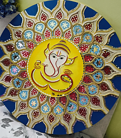 wooden mirror lippan ganesh frame 