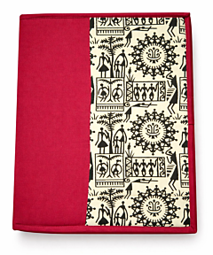 Premium Ethnic Printed Fabric File Folder with Multi Pockets & Pen Holder (A4 Size Document Organizer)