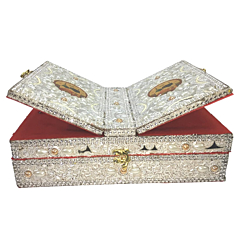 handmade quran box, wooden rehal stand, islamic book holder, decorative quran box, beads work quran case, quran storage box, eid ramadan gift, bride wedding gift, santarms quran holder, prayer home decor