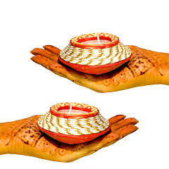 Santarms Handmade Scented Candle for Diwali Decoration! Long Lasting Fragrance Wax Candle, Smokeless Drip-Free Decorative Candle Burns Over 3 Hours for Home Decor 2 Beige Candles