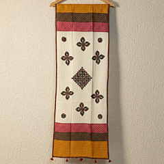 White Dupatta with Applique Patchwork | Elegant Ethnic Stole