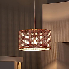 Cane Webbing Bamboo Seagrass Premium Ceiling Light (14" Dia x 7" H) (Bulb not Included)