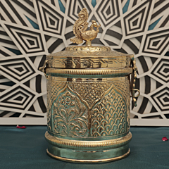 Handcrafted Brass Storage Box for Jewellery & Home, BH12647