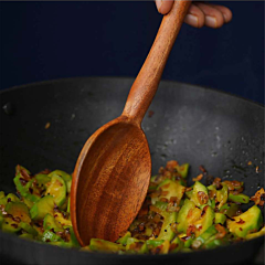 Neem Wood Sauting Cooking/Serving Ladle (26 Cms, Brown)