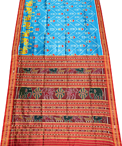 Denim khandua silk saree