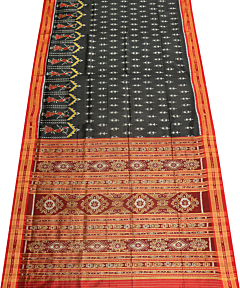 Black khandua silk saree