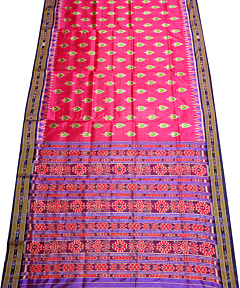 Dark Pink khandua silk saree