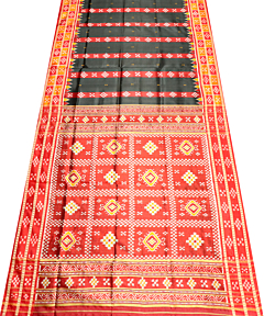 Black khandua silk saree